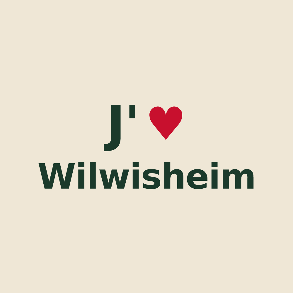 Tote bag personnalisé Wilwisheim — design J'aime Wilwisheim