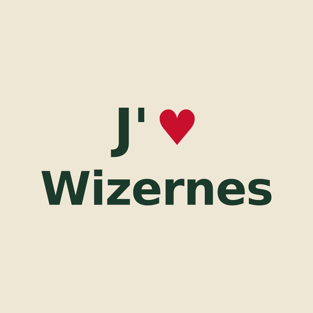 Tote bag personnalisé Wizernes — design J'aime Wizernes