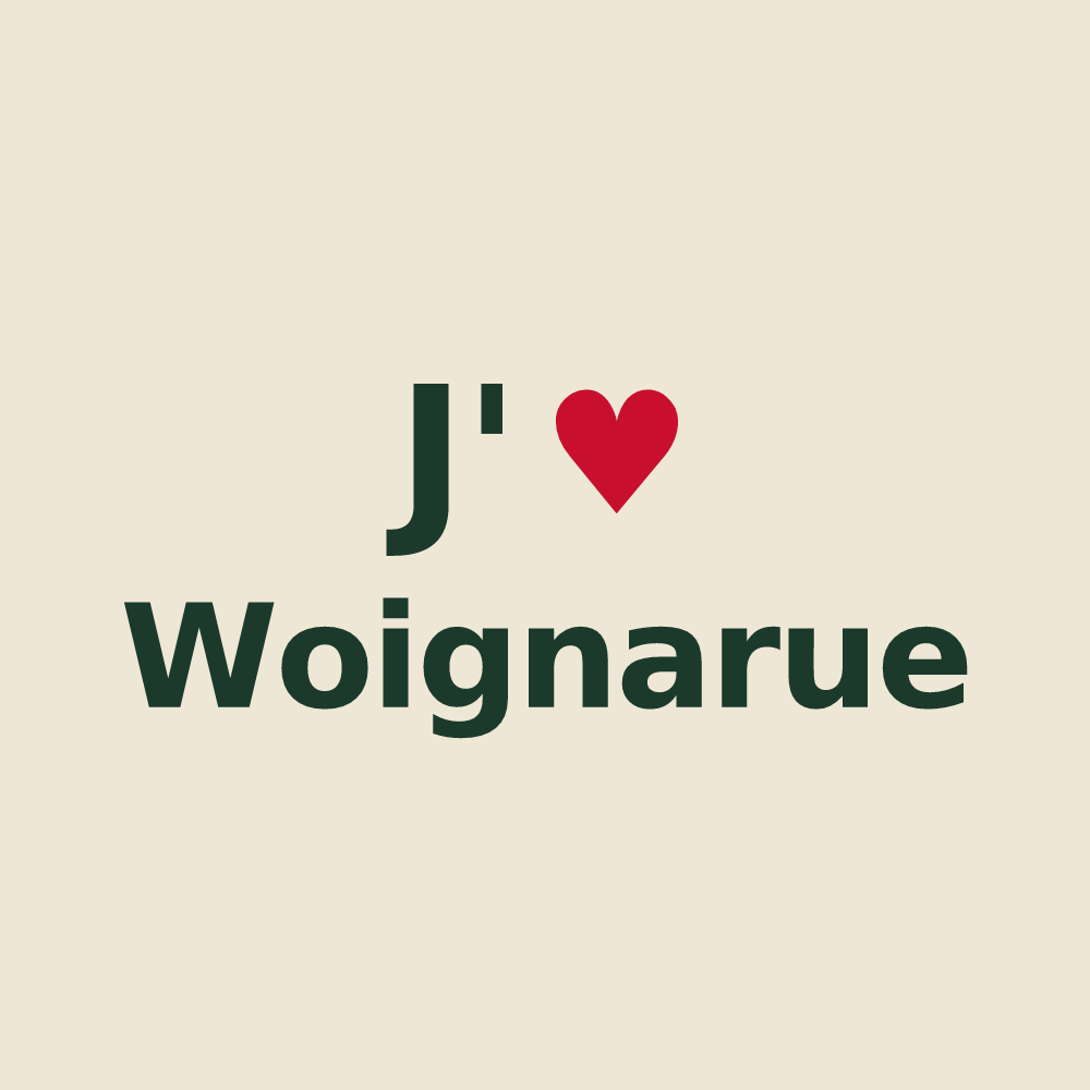 Tote bag personnalisé Woignarue — design J'aime Woignarue