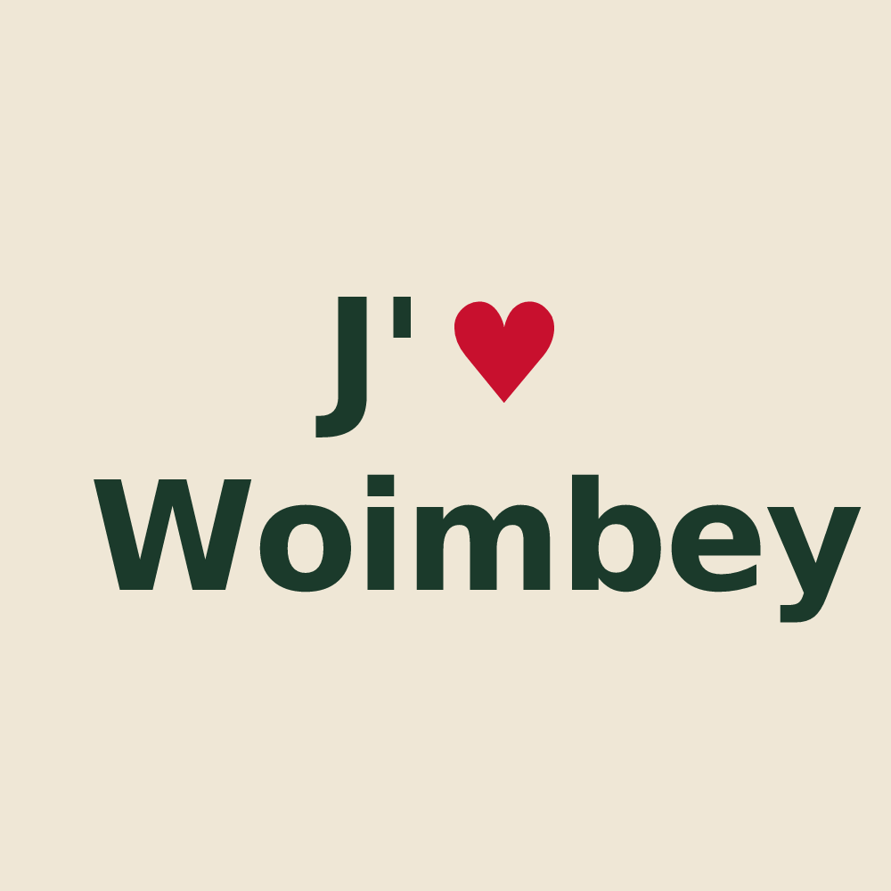 Tote bag personnalisé Woimbey — design J'aime Woimbey