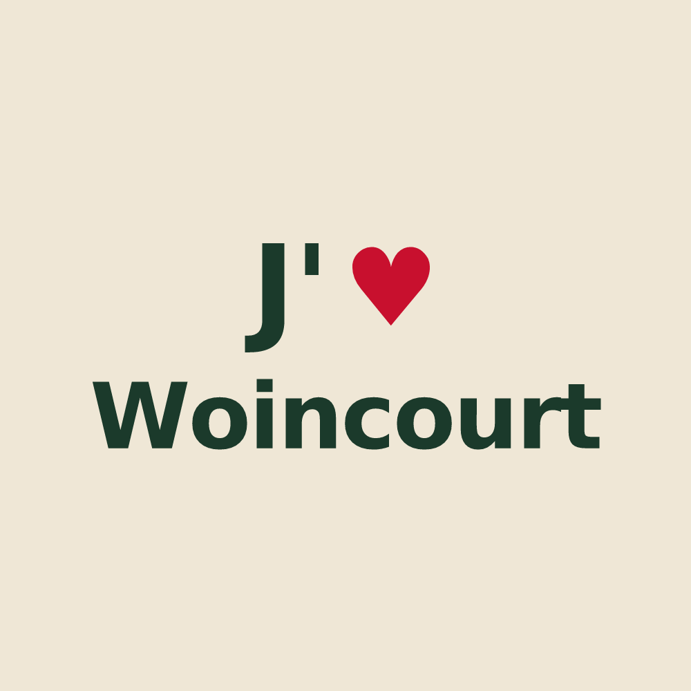 Tote bag personnalisé Woincourt — design J'aime Woincourt
