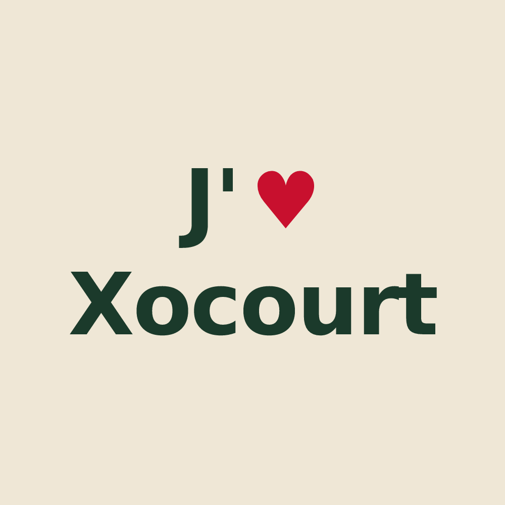 Tote bag personnalisé Xocourt — design J'aime Xocourt