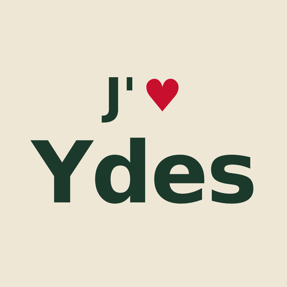 Tote bag personnalisé Ydes — design J'aime Ydes