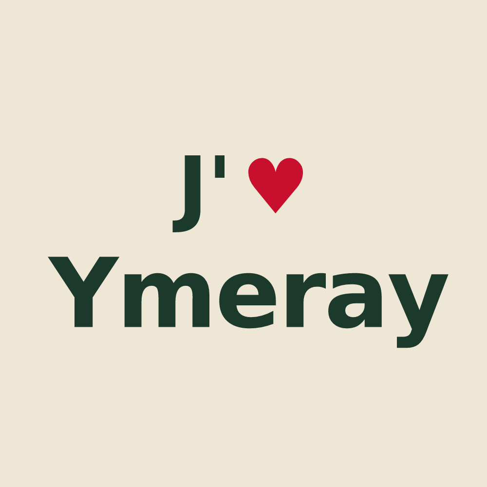 Tote bag personnalisé Ymeray — design « J'aime Ymeray » imprimé sur le tote bag