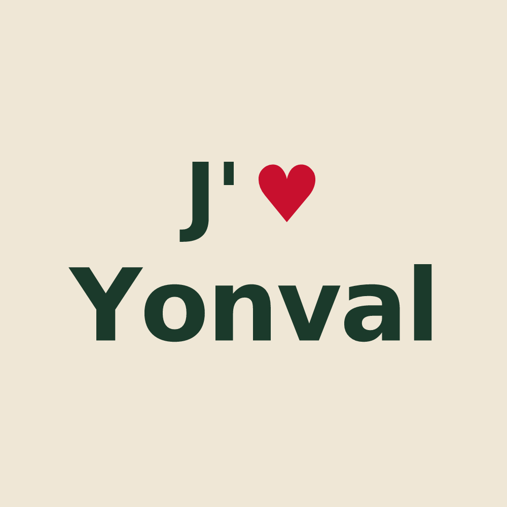 Tote bag personnalisé Yonval — design J'aime Yonval