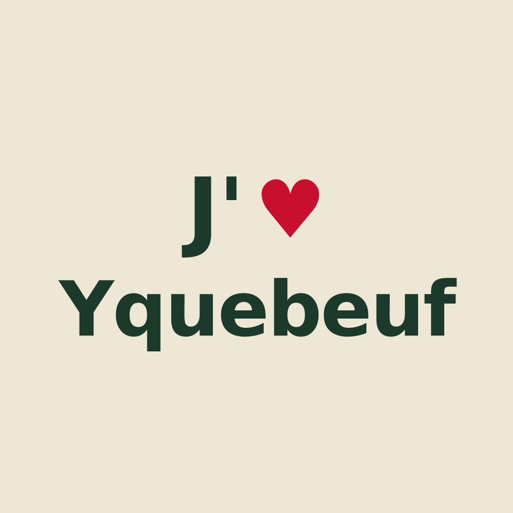 Tote bag personnalisé Yquebeuf — design J'aime Yquebeuf