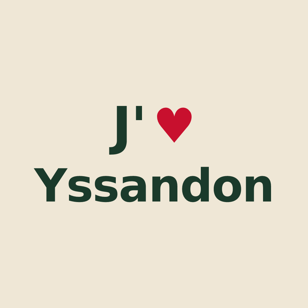 Tote bag personnalisé Yssandon — design J'aime Yssandon