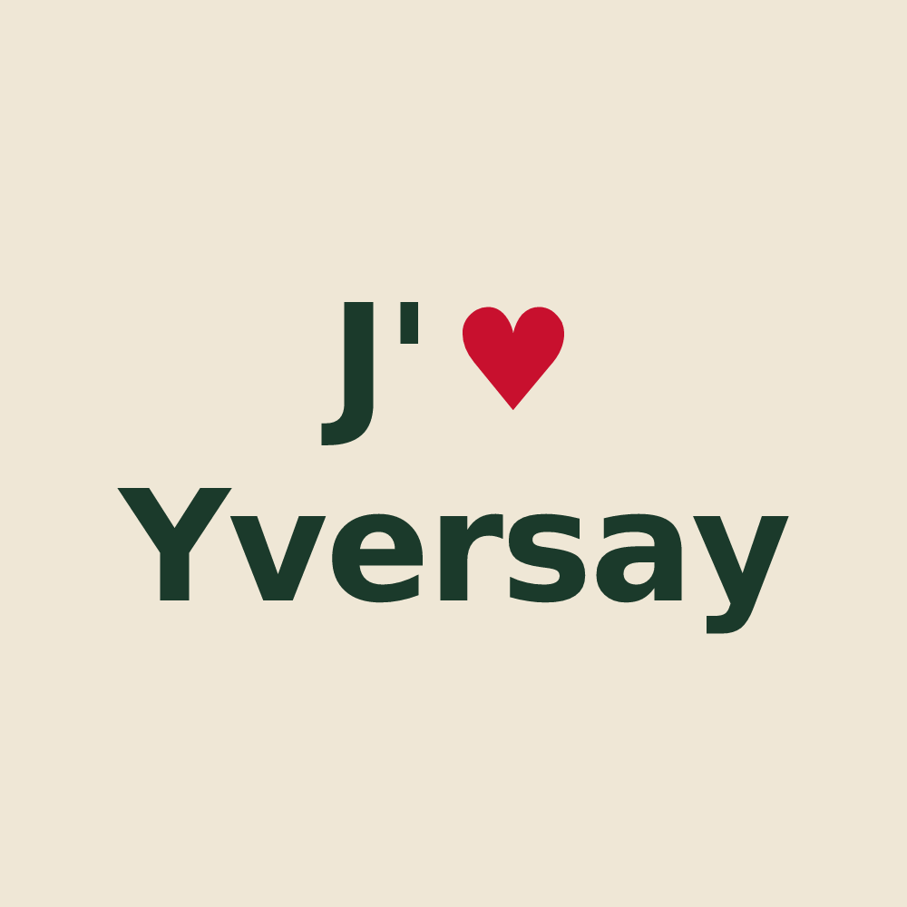 Tote bag personnalisé Yversay — design J'aime Yversay
