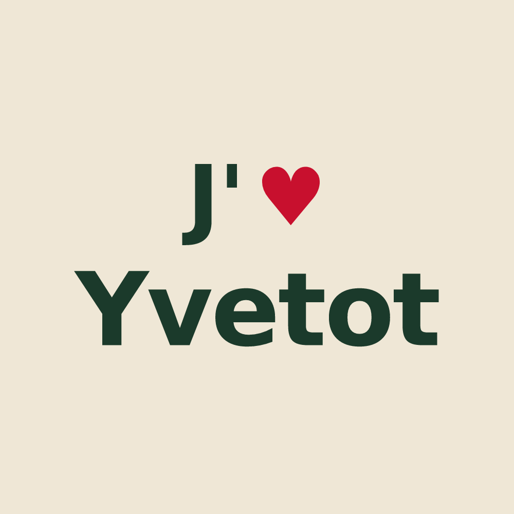 Tote bag personnalisé Yvetot — design J'aime Yvetot