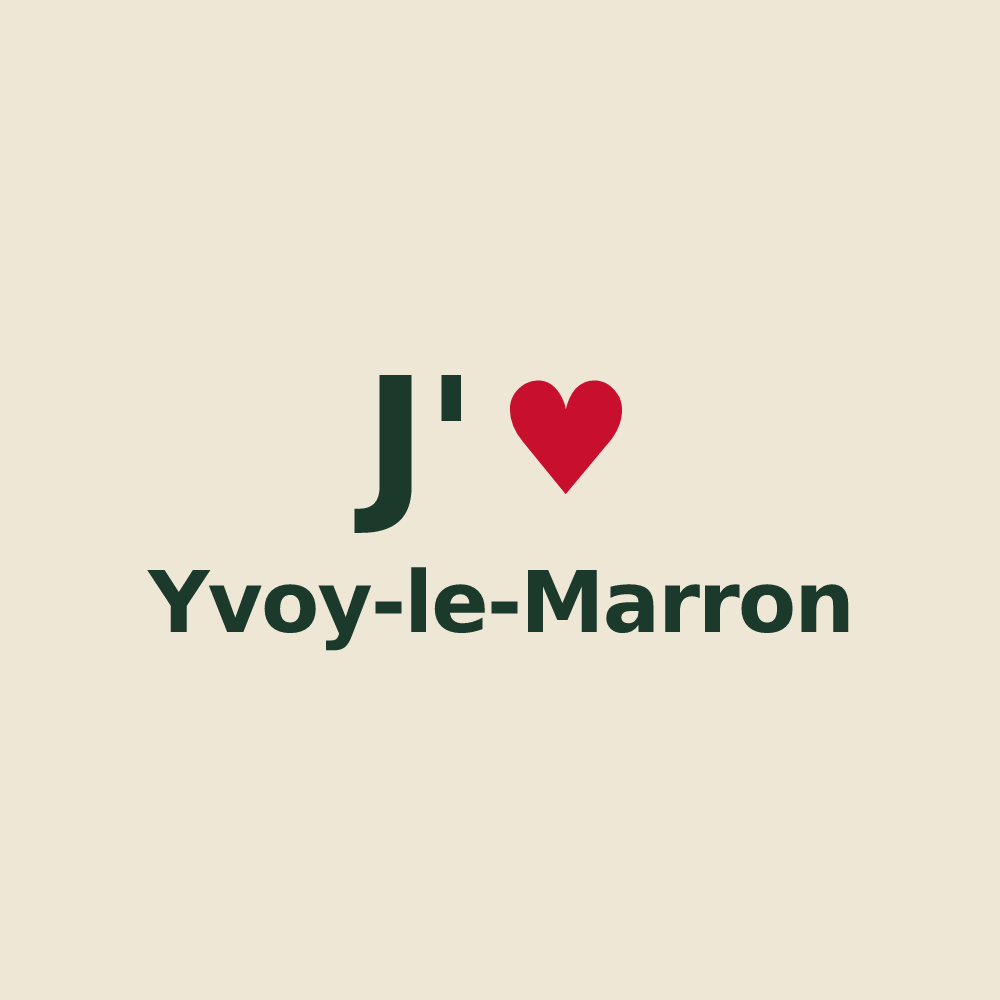 Tote bag personnalisé Yvoy-le-Marron — design J'aime Yvoy-le-Marron