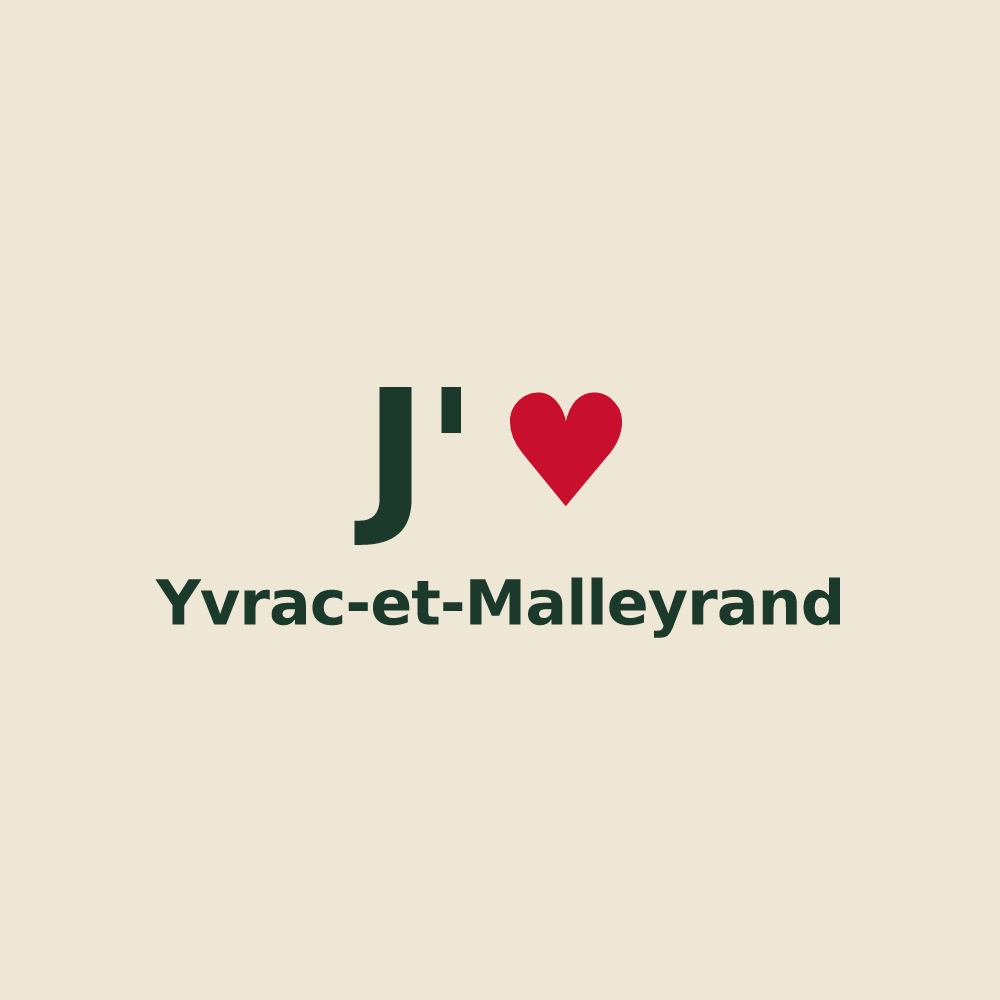 Tote bag personnalisé Yvrac-et-Malleyrand — design J'aime Yvrac-et-Malleyrand