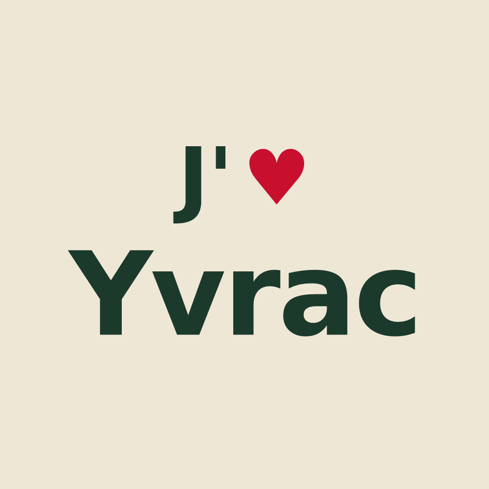 Tote bag personnalisé Yvrac — design J'aime Yvrac