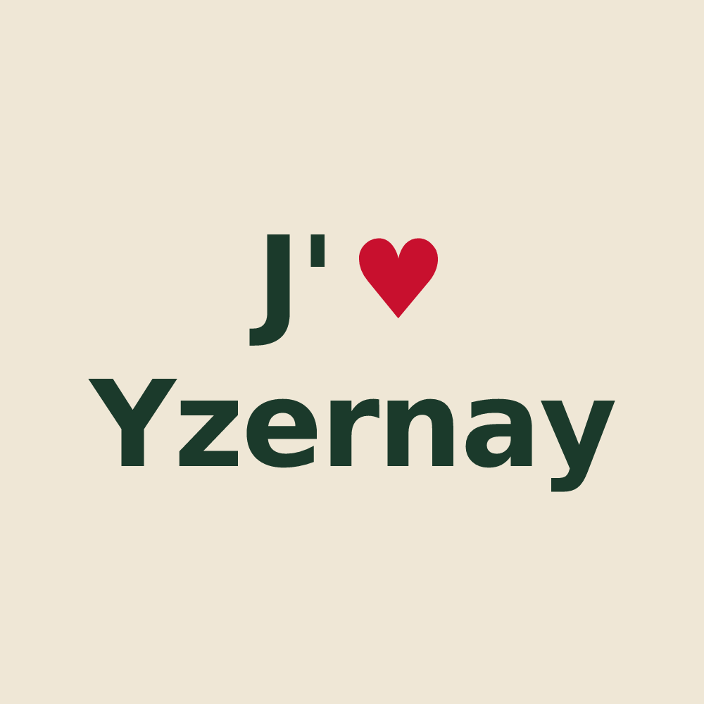 Tote bag personnalisé Yzernay — design J'aime Yzernay