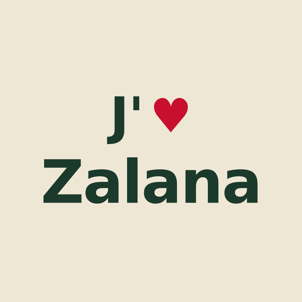 Tote bag personnalisé Zalana — design J'aime Zalana