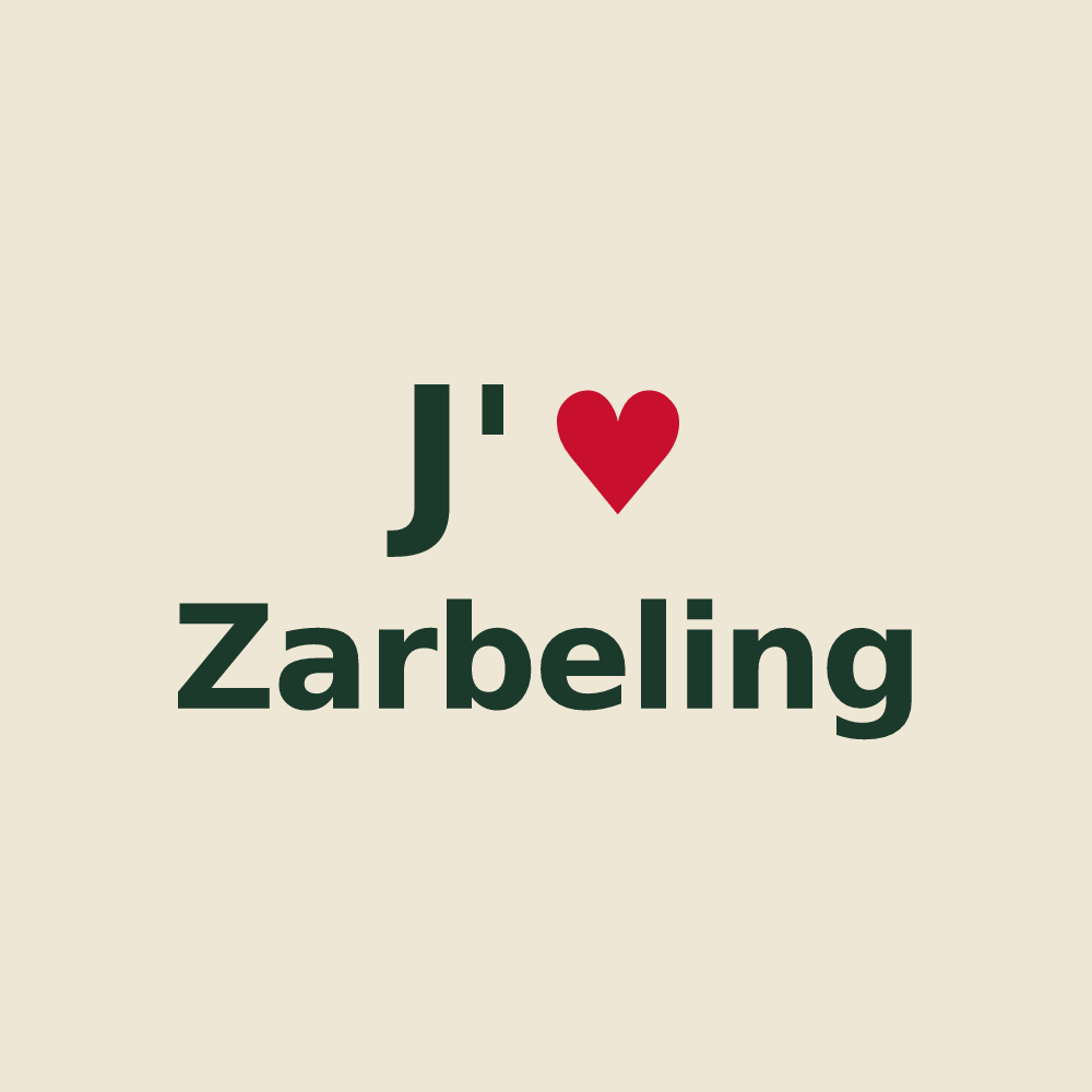 Tote bag personnalisé Zarbeling — design J'aime Zarbeling