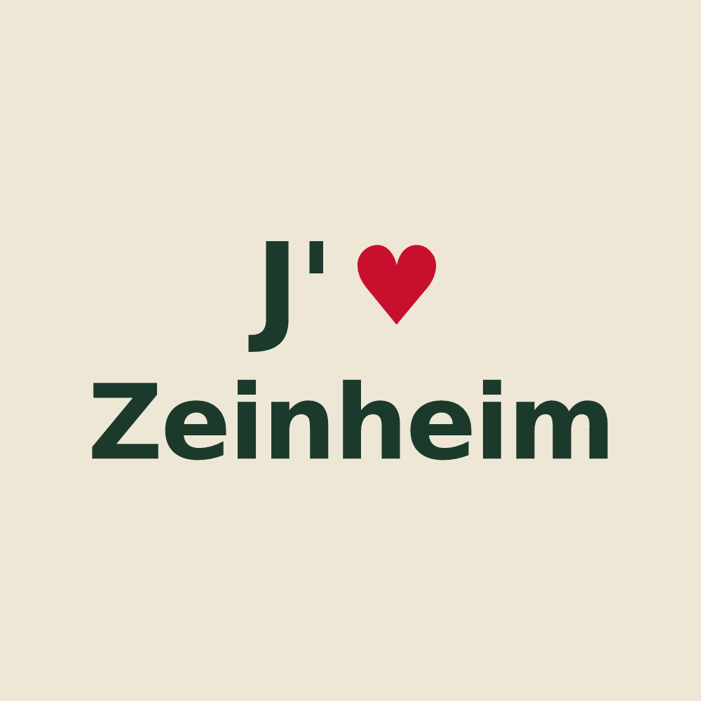 Tote bag personnalisé Zeinheim — design J'aime Zeinheim