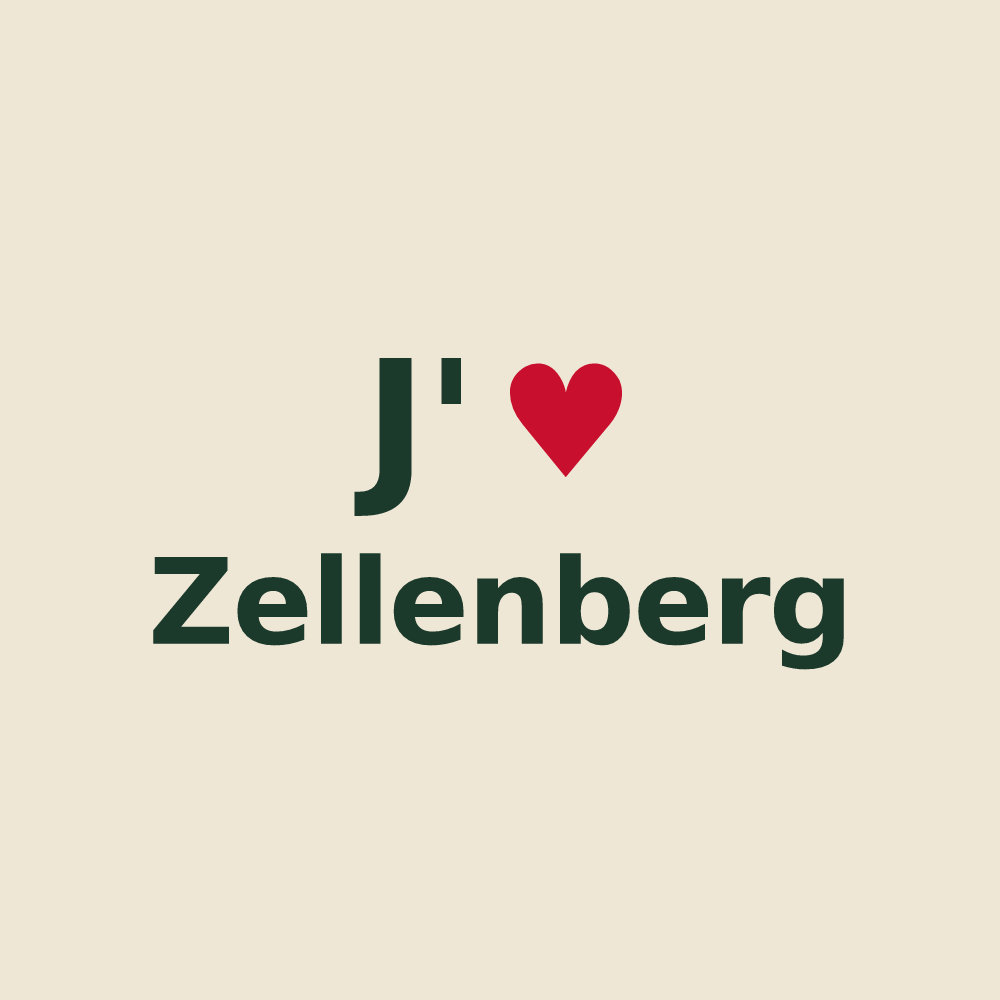 Tote bag personnalisé Zellenberg — design « J'aime Zellenberg » imprimé sur le tote bag