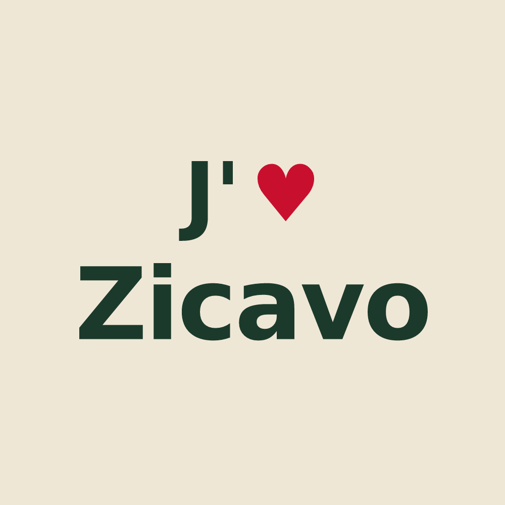 Tote bag personnalisé Zicavo — design J'aime Zicavo