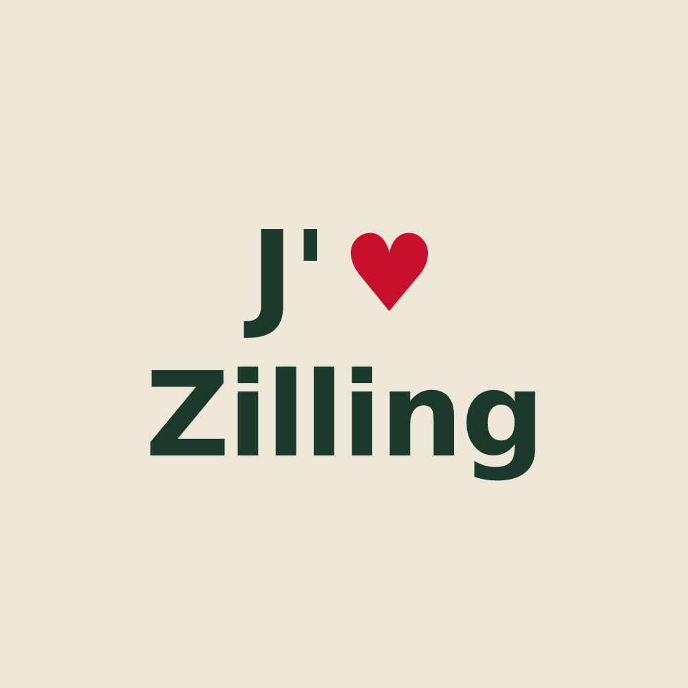Tote bag personnalisé Zilling — design J'aime Zilling
