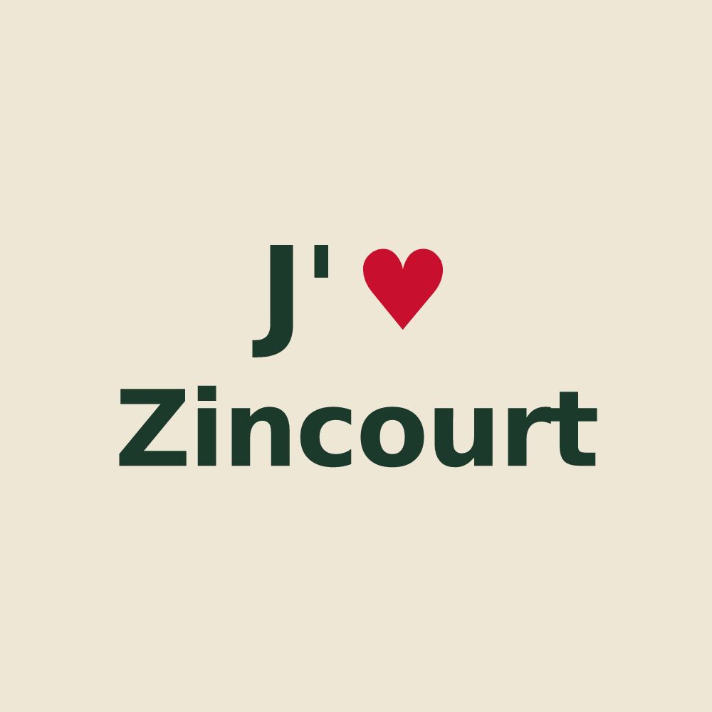 Tote bag personnalisé Zincourt — design J'aime Zincourt