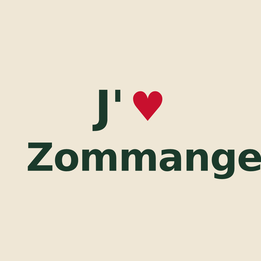 Tote bag personnalisé Zommange — design J'aime Zommange